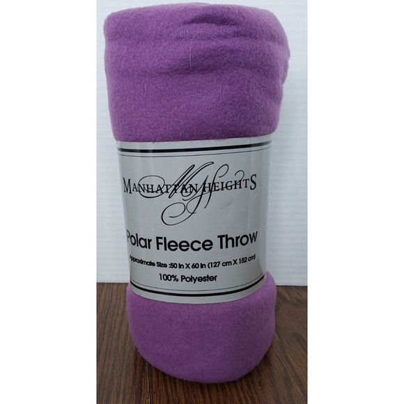 Manhattan Heights Purple Lightweight Fleece Throw Blanket 50 X 60 Inches New - Picture 2 of 7